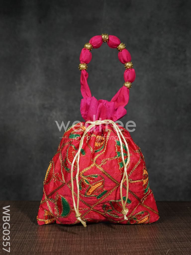 Potli Bag - Festive Theme Multi Coloured Embroidery - WBG0357