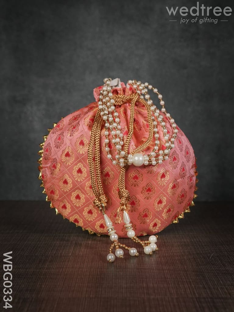 Potli Bag with Golden Block Prints - WBG0334