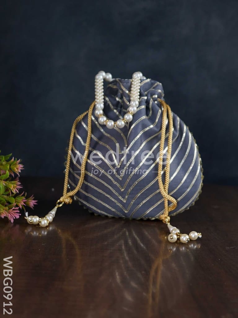 Potli Bag with Golden Lace Work - WBG0912