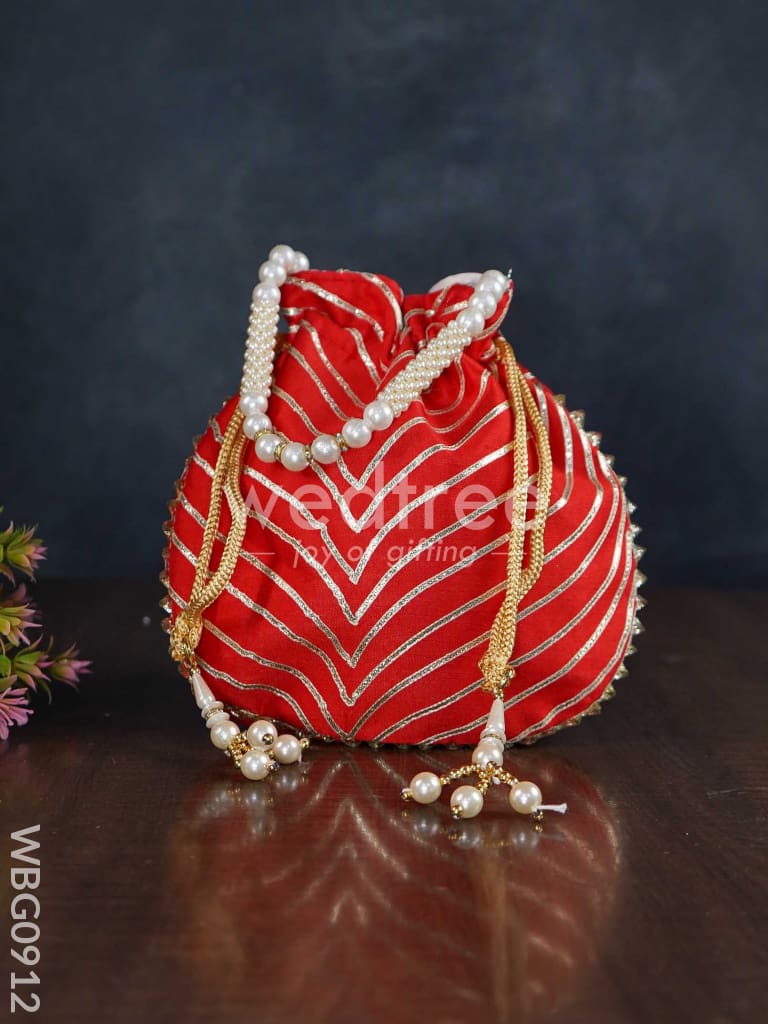 Potli Bag with Golden Lace Work - WBG0912