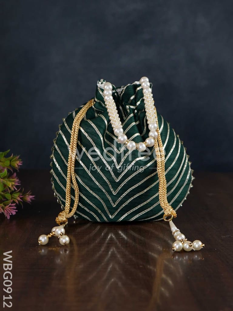 Potli Bag with Golden Lace Work - WBG0912