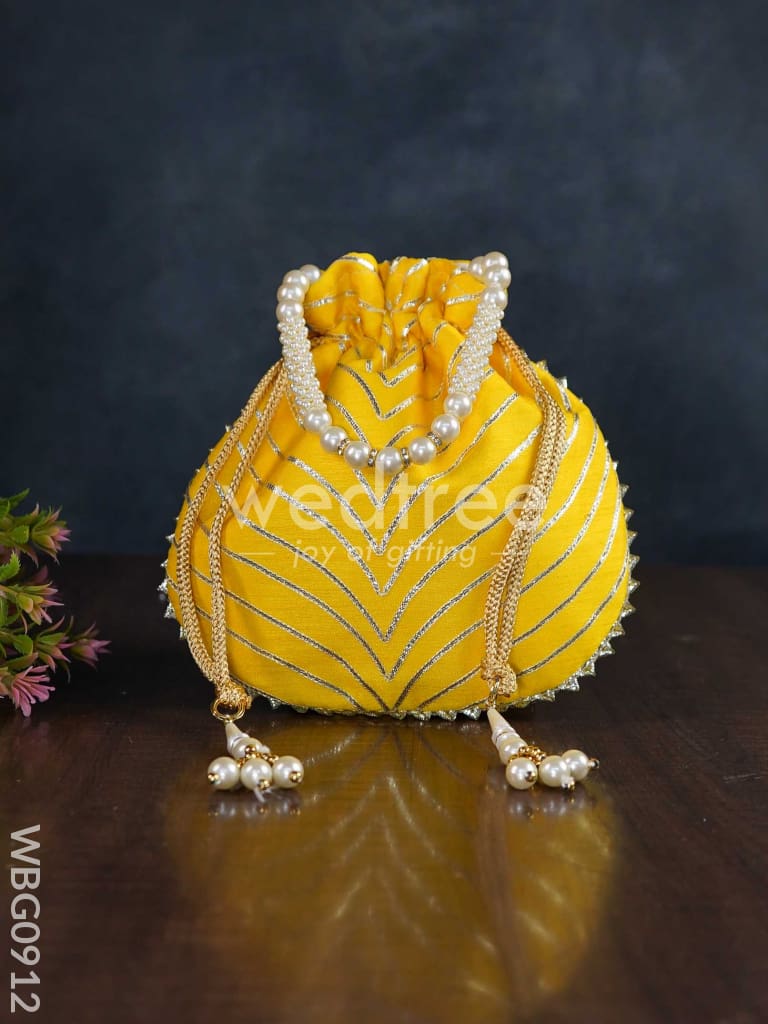 Potli Bag with Golden Lace Work - WBG0912