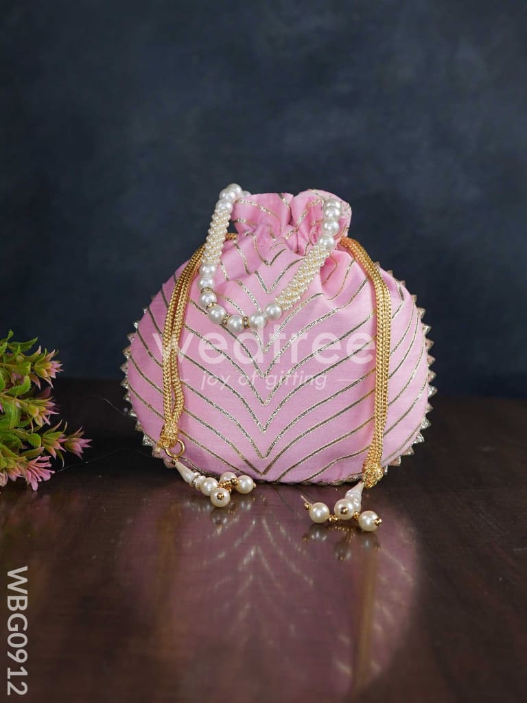 Potli Bag with Golden Lace Work - WBG0912