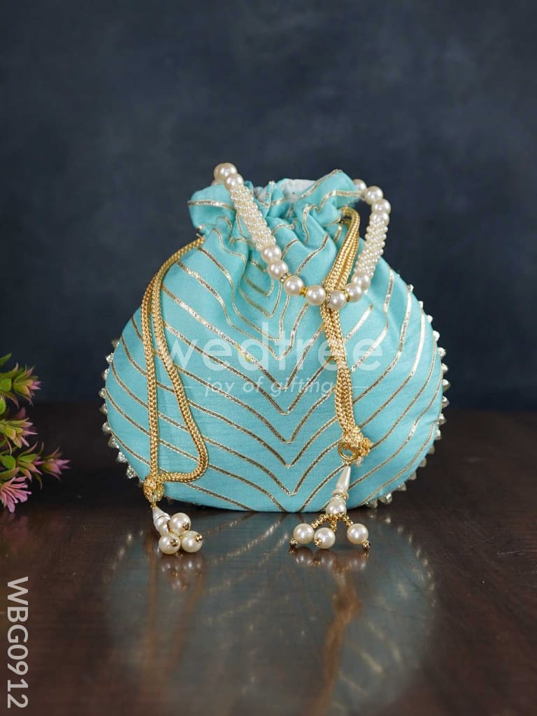 Potli Bag with Golden Lace Work - WBG0912