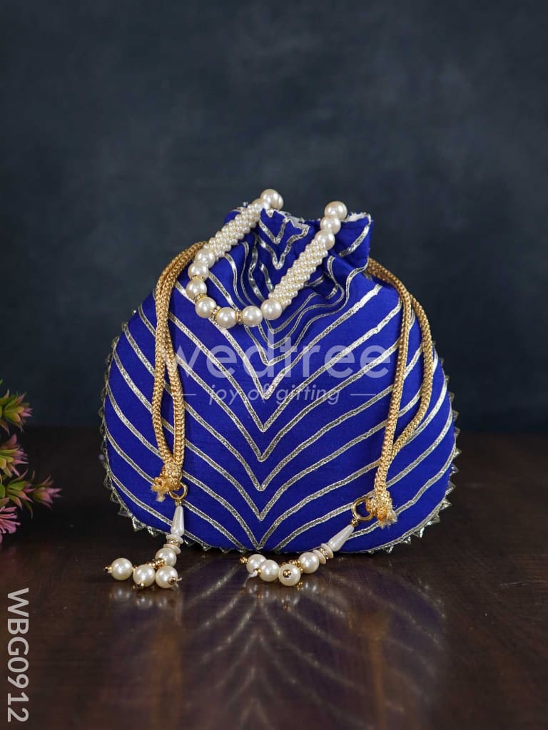 Potli Bag with Golden Lace Work - WBG0912