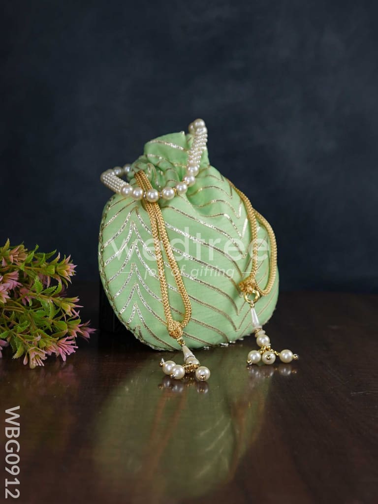 Potli Bag with Golden Lace Work - WBG0912
