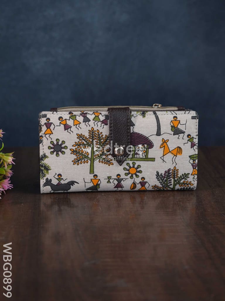 Printed Fabric Clutch with Flip Lock - WBG0899