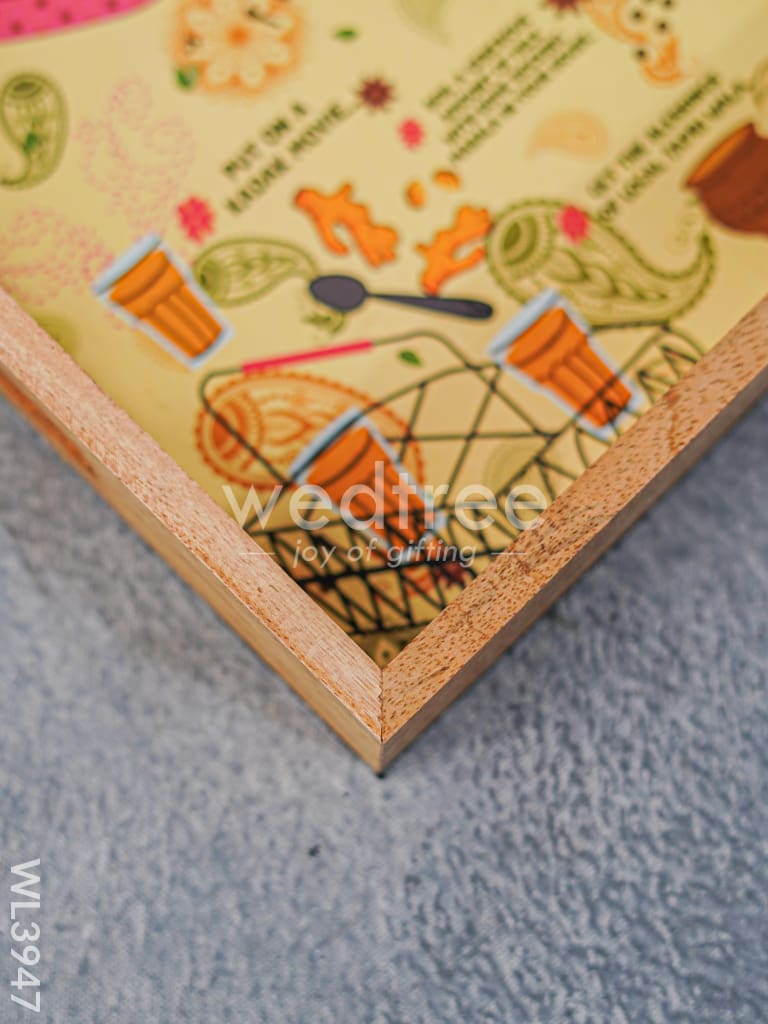 Printed Wooden Square Tray - WL3947