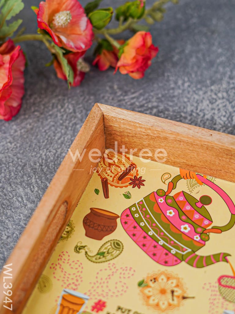 Printed Wooden Square Tray - WL3947