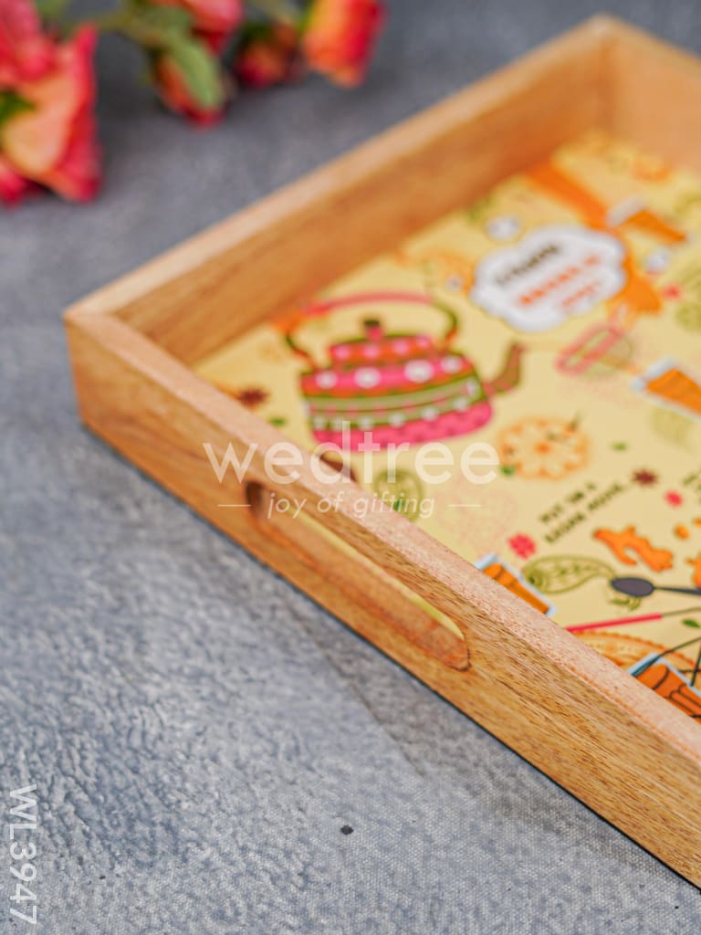 Printed Wooden Square Tray - WL3947