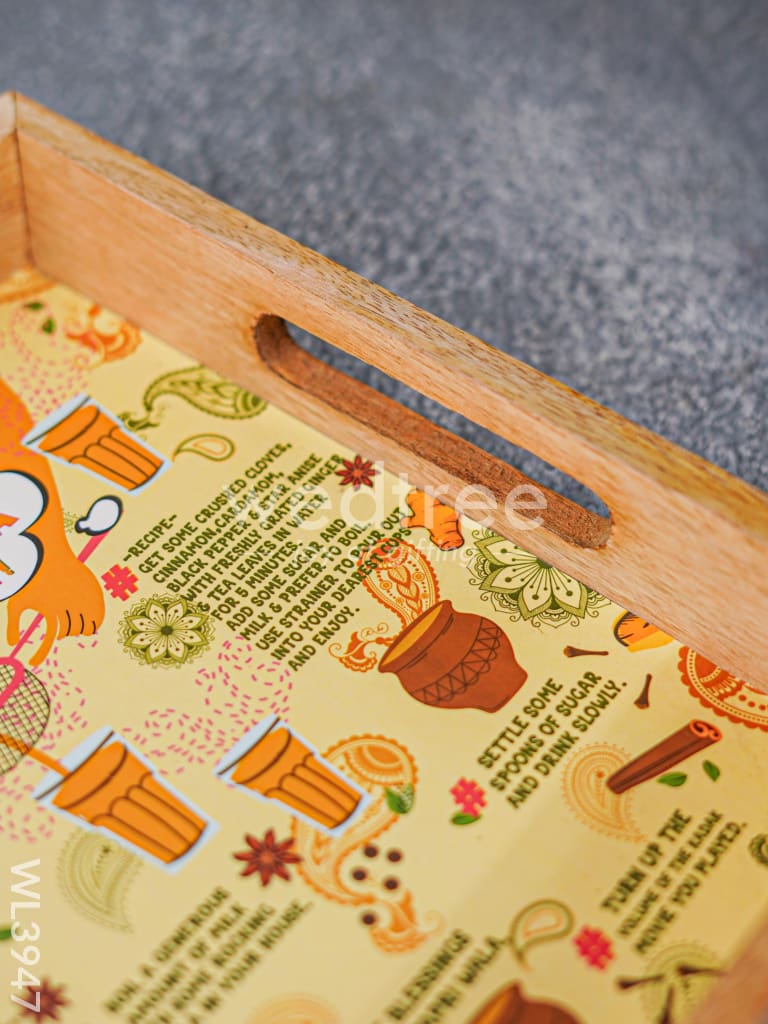 Printed Wooden Square Tray - WL3947