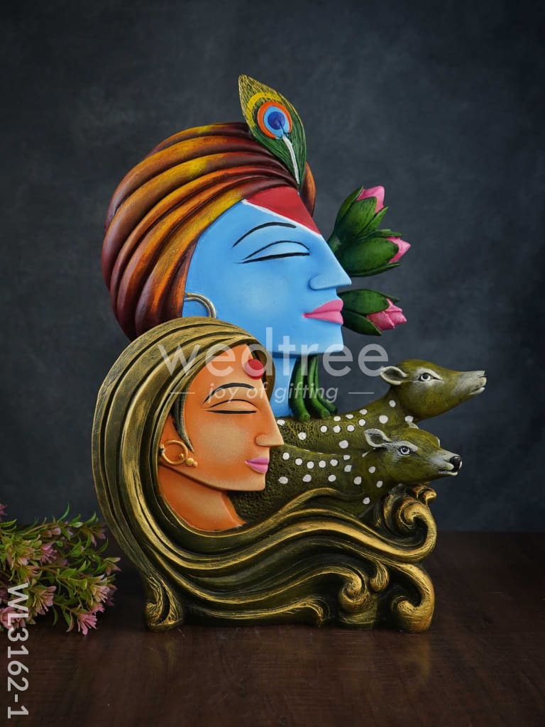 Radha Krishna Idol with Deer - WL3162