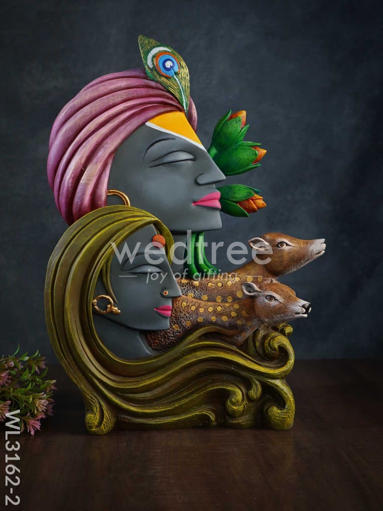 Radha Krishna Idol with Deer - WL3162