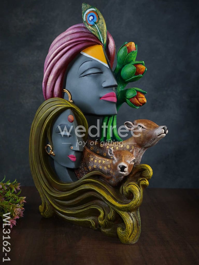 Radha Krishna Idol with Deer - WL3162