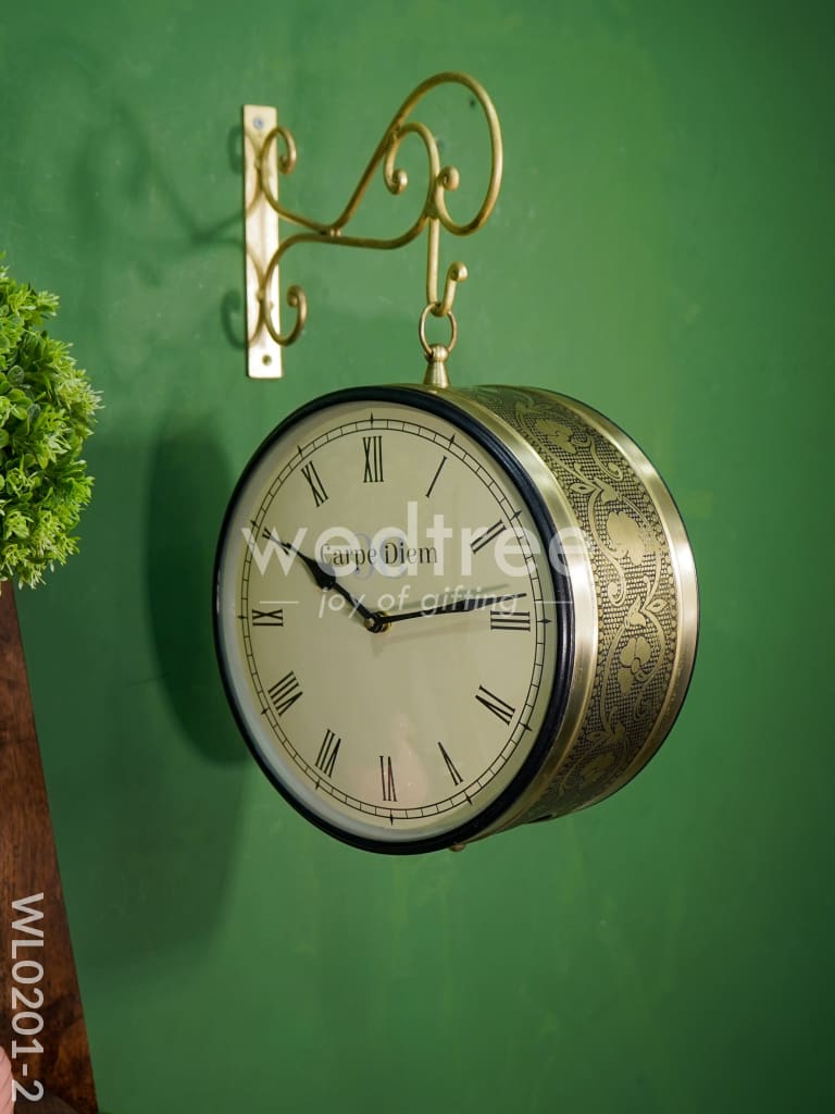 Railway clocks - Brass antique with floral design - WL0201