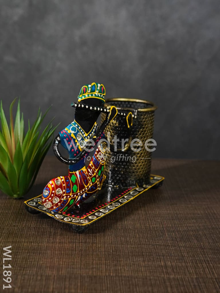 Rajasthani Musical Pen Stand - Flute - WL1891