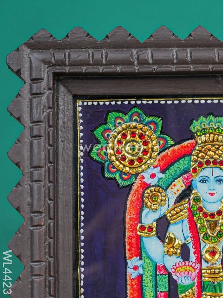 Ramar Photo frame with Tanjore art work - Flat (Gold foil) - 8 x 6 inch - WL4423