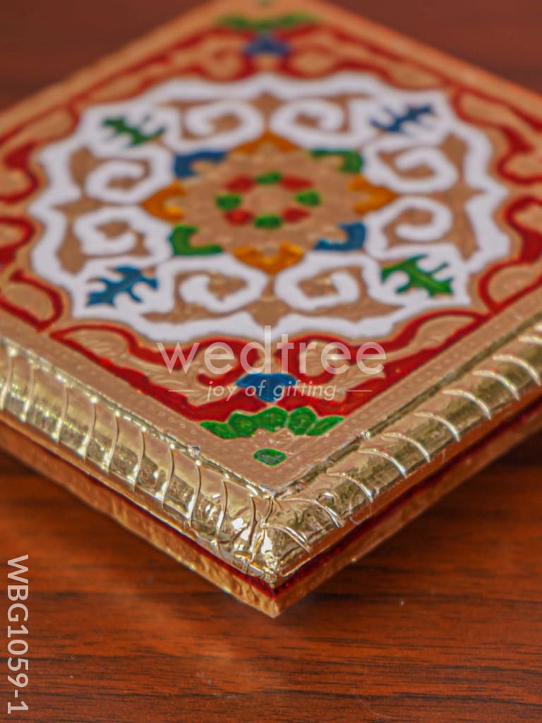 Rangoli Meenakari Manai - 5.5 inch - WBG1059-1