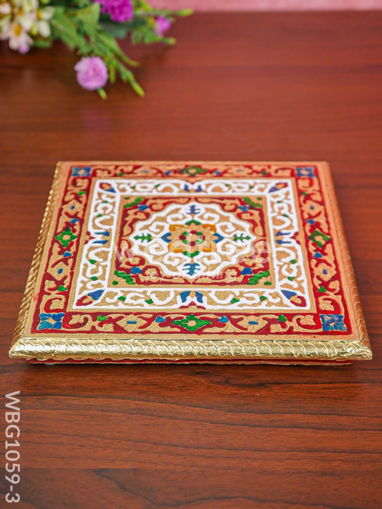 Rangoli Meenakari Manai - 9.5 inch - WBG1059-3