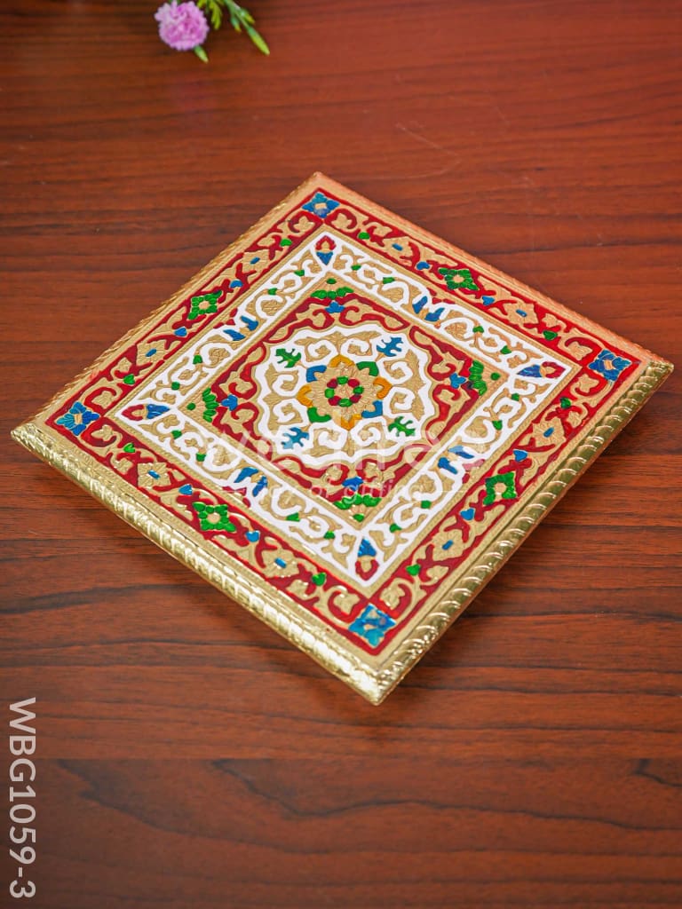 Meenakari Manai with Rangoli Prints - 9.5 inch - WBG1059-3