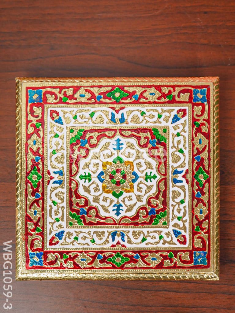 Rangoli Meenakari Manai - 9.5 inch - WBG1059-3