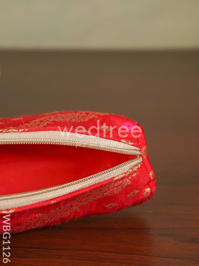 Raw Silk Fabric Pencil Pouch - WBG1126