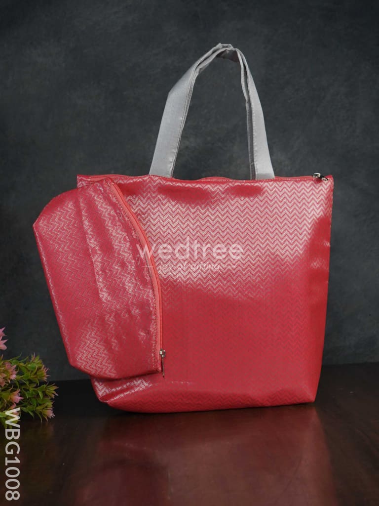Raw Silk Hand Bag with Purse - WBG1008
