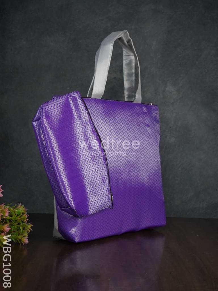 Raw Silk Hand Bag with Purse - WBG1008