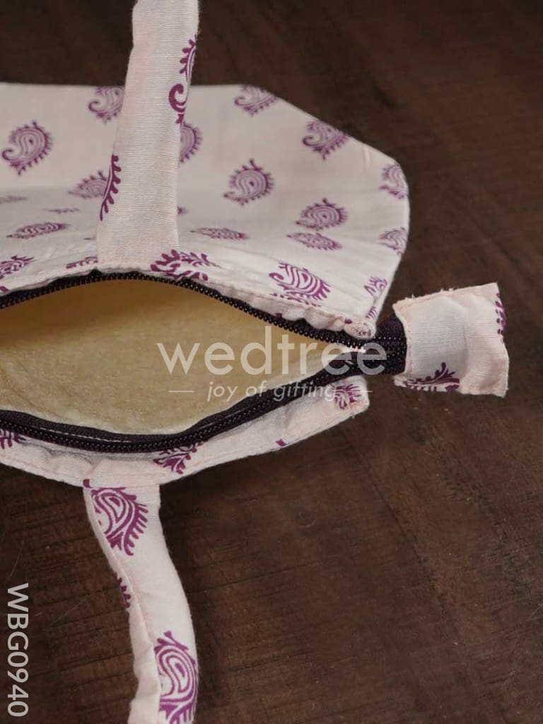 Raw Silk Printed Hand Bag - WBG0940