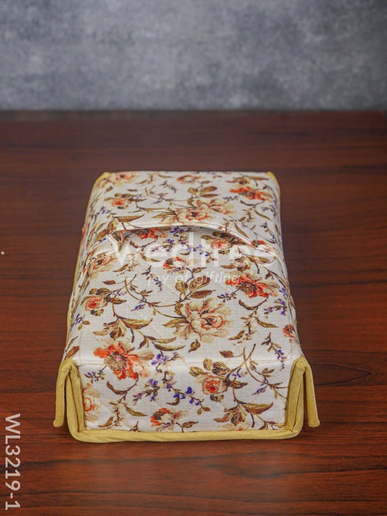 Rectangular Foldable Jewel Pouch with Floral Design (12x7) - WL3219-1