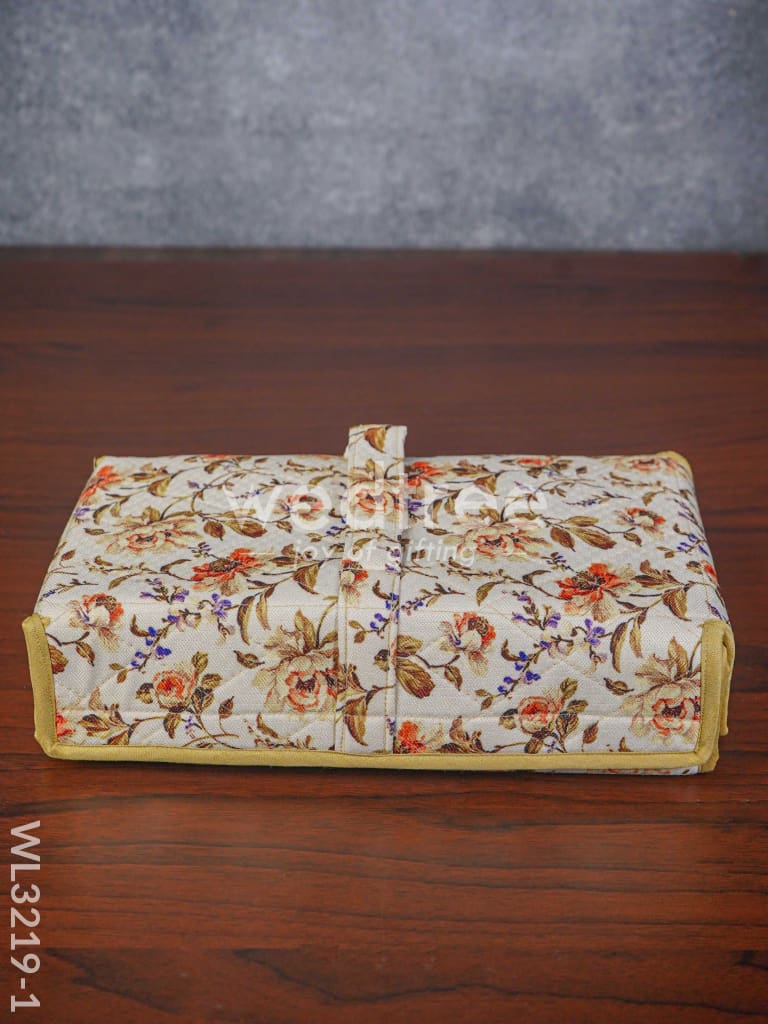Rectangular Foldable Jewel Pouch with Floral Design (12x7) - WL3219-1