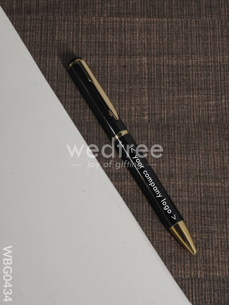 Roller Ball Point Pen (Metallic Black with Gold Finish) - WBG0434