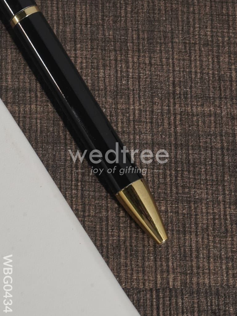 Roller Ball Point Pen (Metallic Black with Gold Finish) - WBG0434