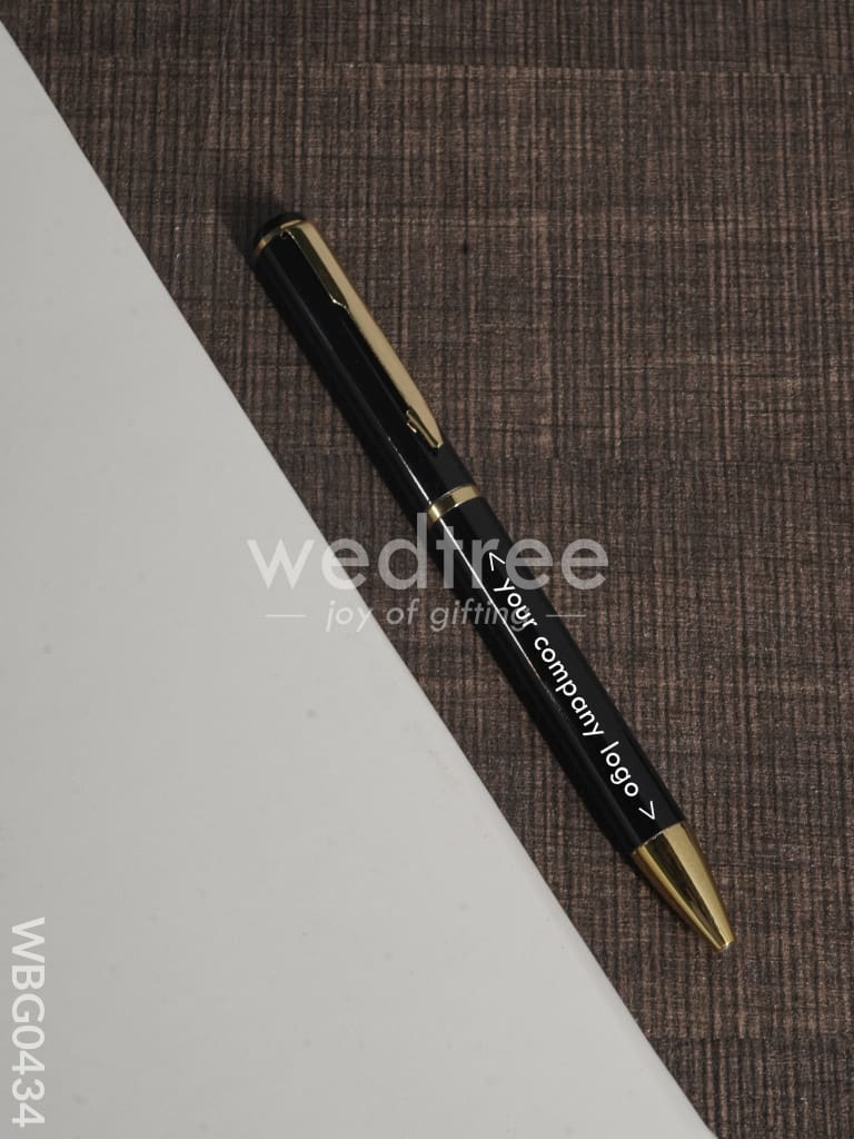 Roller Ball Point Pen (Metallic Black with Gold Finish) - WBG0434