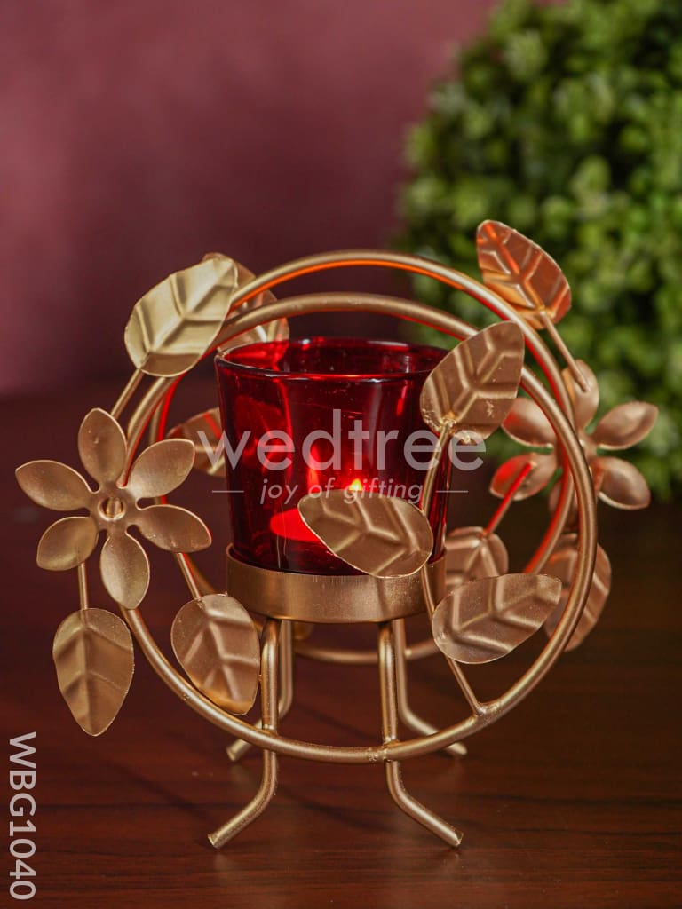 Round T Light Holder with Glass - WBG1040