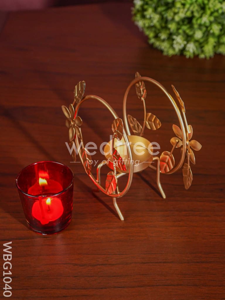 Round T Light Holder with Glass - WBG1040