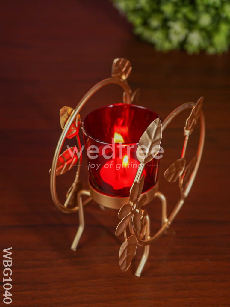 Round T Light Holder with Glass - WBG1040
