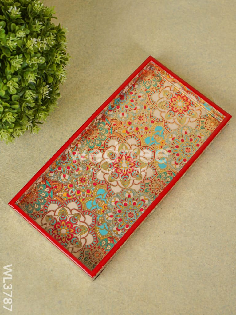 Serving tray with Mandala digital prints - WL3787