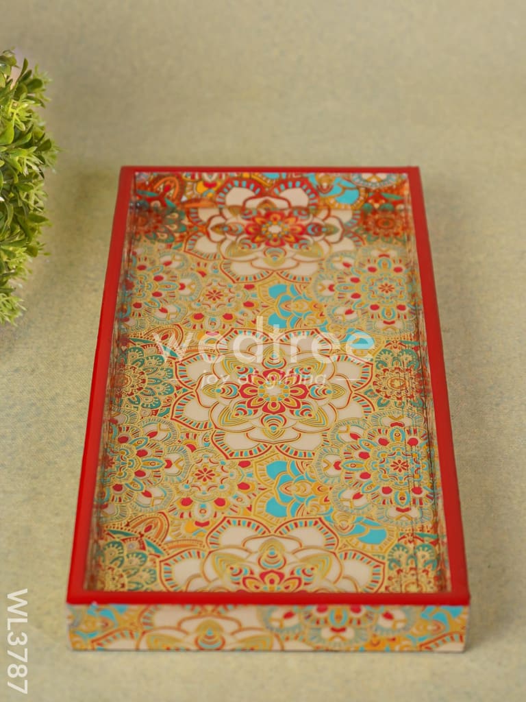Serving tray with Mandala digital prints - WL3787