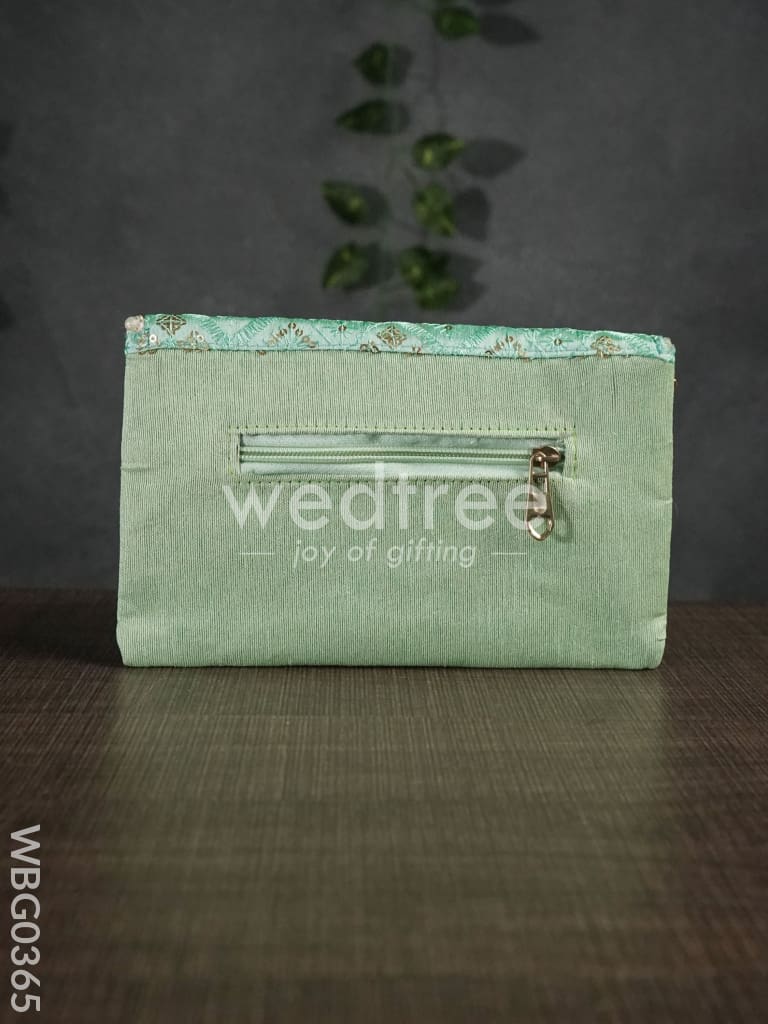 Silky Shimmer Purse with White Pearl Lace - WBG0365