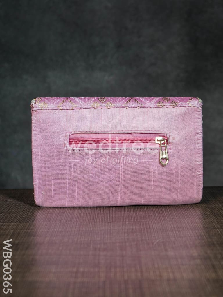 Silky Shimmer Purse with White Pearl Lace - WBG0365