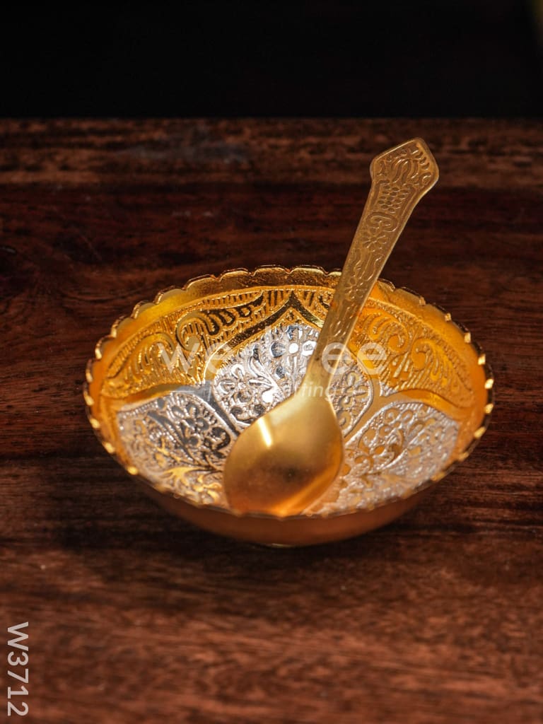 Silver & Gold Plated Bowl Set of 2 with Plate - W3712