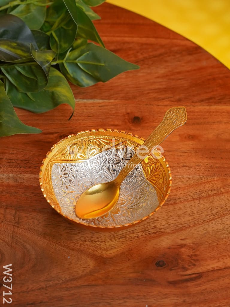 Silver & Gold Plated Bowl Set of 2 with Plate - W3712