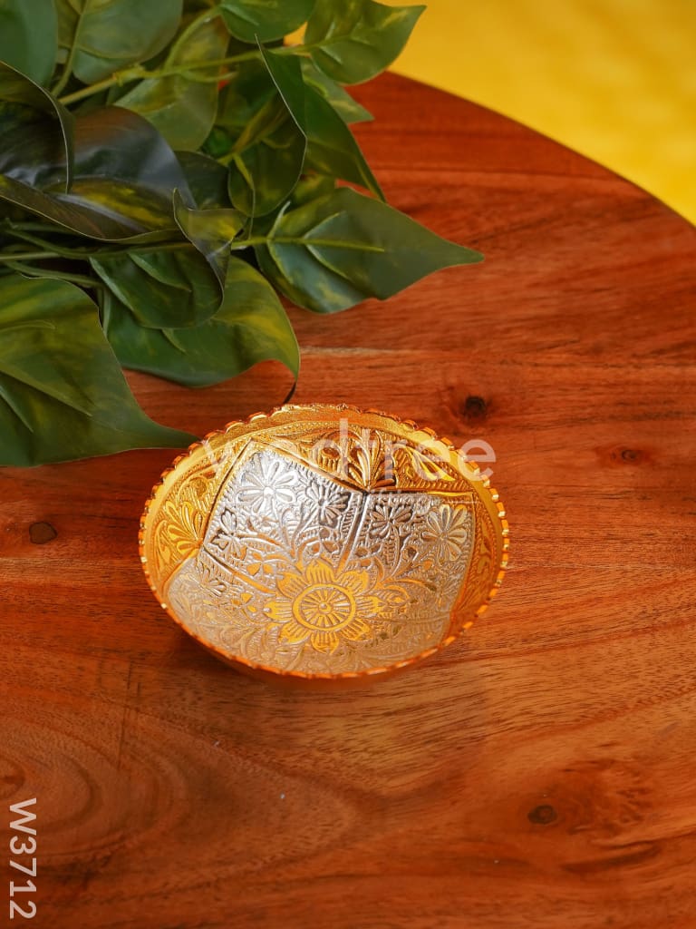 Silver & Gold Plated Bowl Set of 2 with Plate - W3712