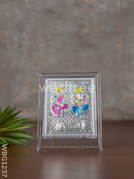 Silver Lakshmi Ganesha Photoframe with Stand - WBG1237