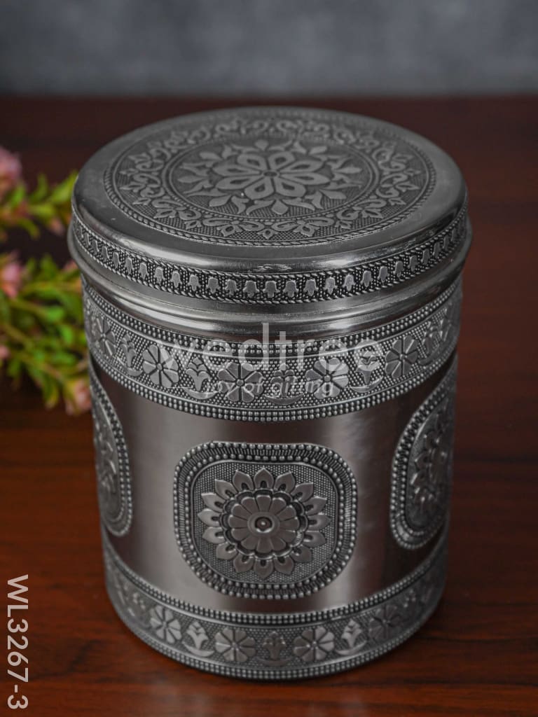 Silver Oxidized Dabba - 7 inch - WL3267-3