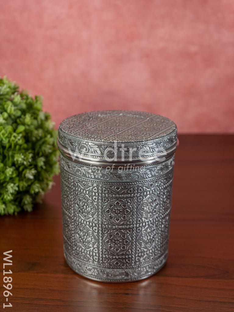 Silver Oxidized Dabba - WL1896-1