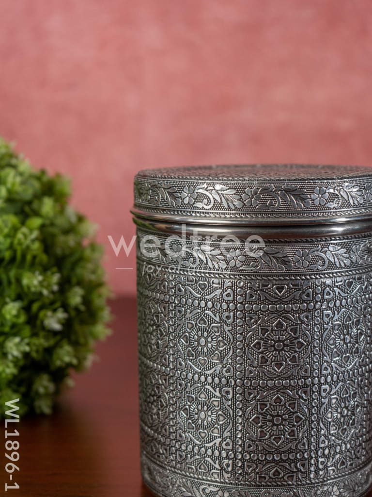 Silver Oxidized Dabba - WL1896-1