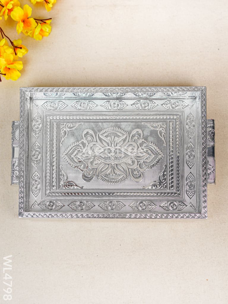 Silver Oxidized Tray - 10 inch - WL4798