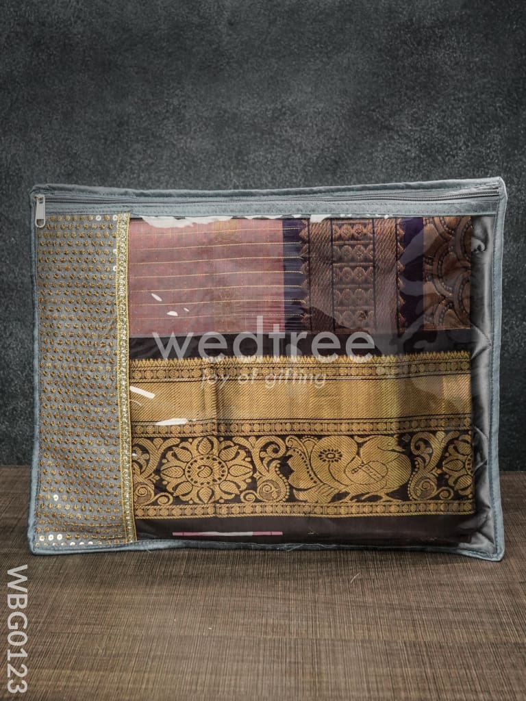 Single Saree Cover with Embroidered Chumki - WBG0123